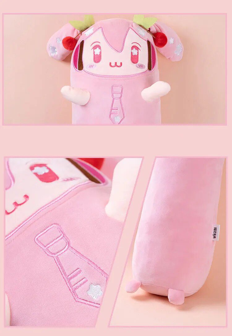 Miku Hatsune Plush Head Pillow | 80cm Cherry Blossom Snow Fufu Stuffed Toy Long Pillow -11