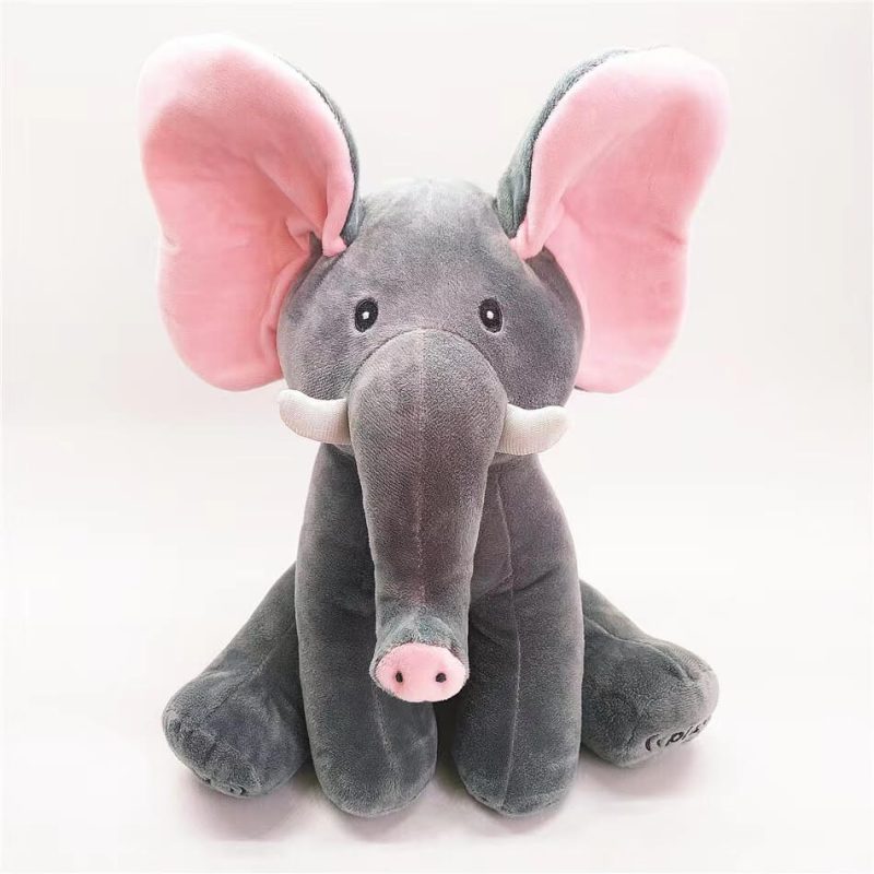 Pink elephant baby gund flappy