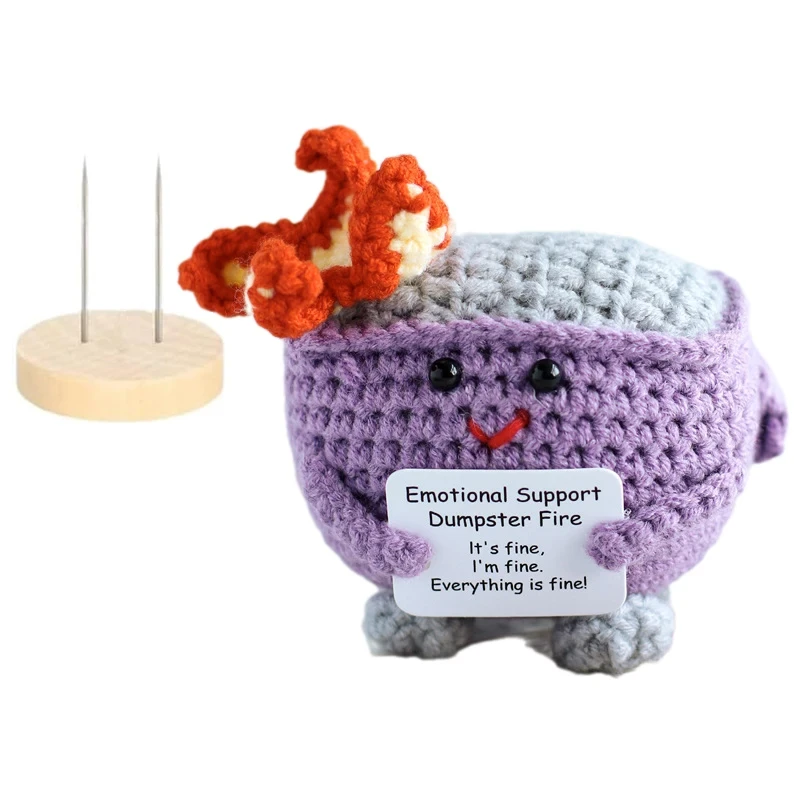 Crochet dumpster fire plush toy