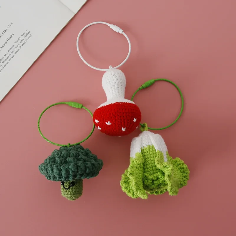 Crochet fruit keychain accessories