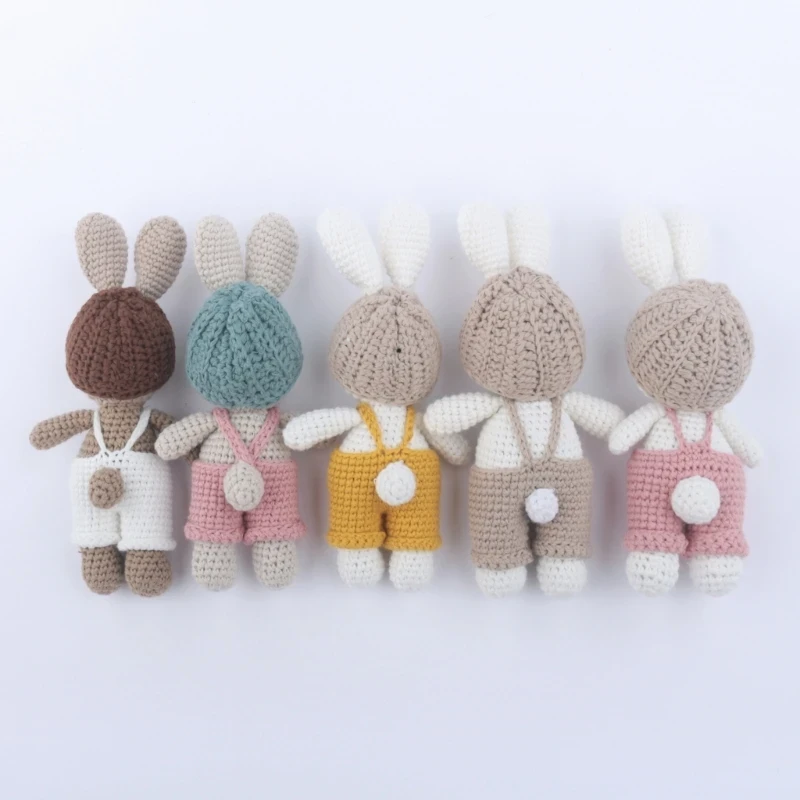 Customizable knitted bunny doll