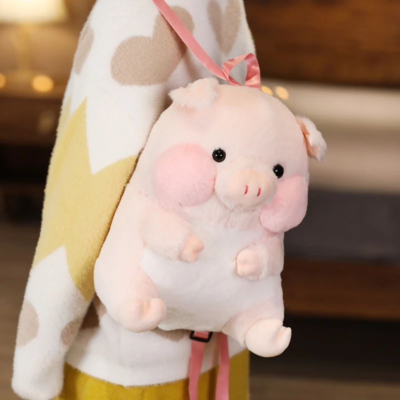 Pig Warmer Plush Backpack｜Cute Animal Backpack, Women's Plush School Bag -1