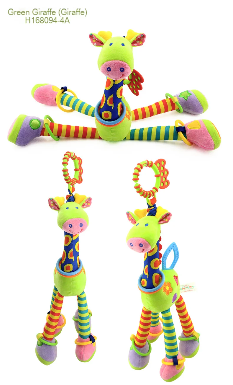 Standing Giraffe Stuffed Animal | Infant Baby Handbells Rattles Toys -7