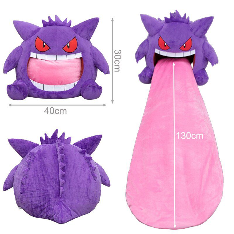 Pokemon Gengar Kopfkissen | Große Zunge Cosplay Plüschtiere Schlafkissen -1