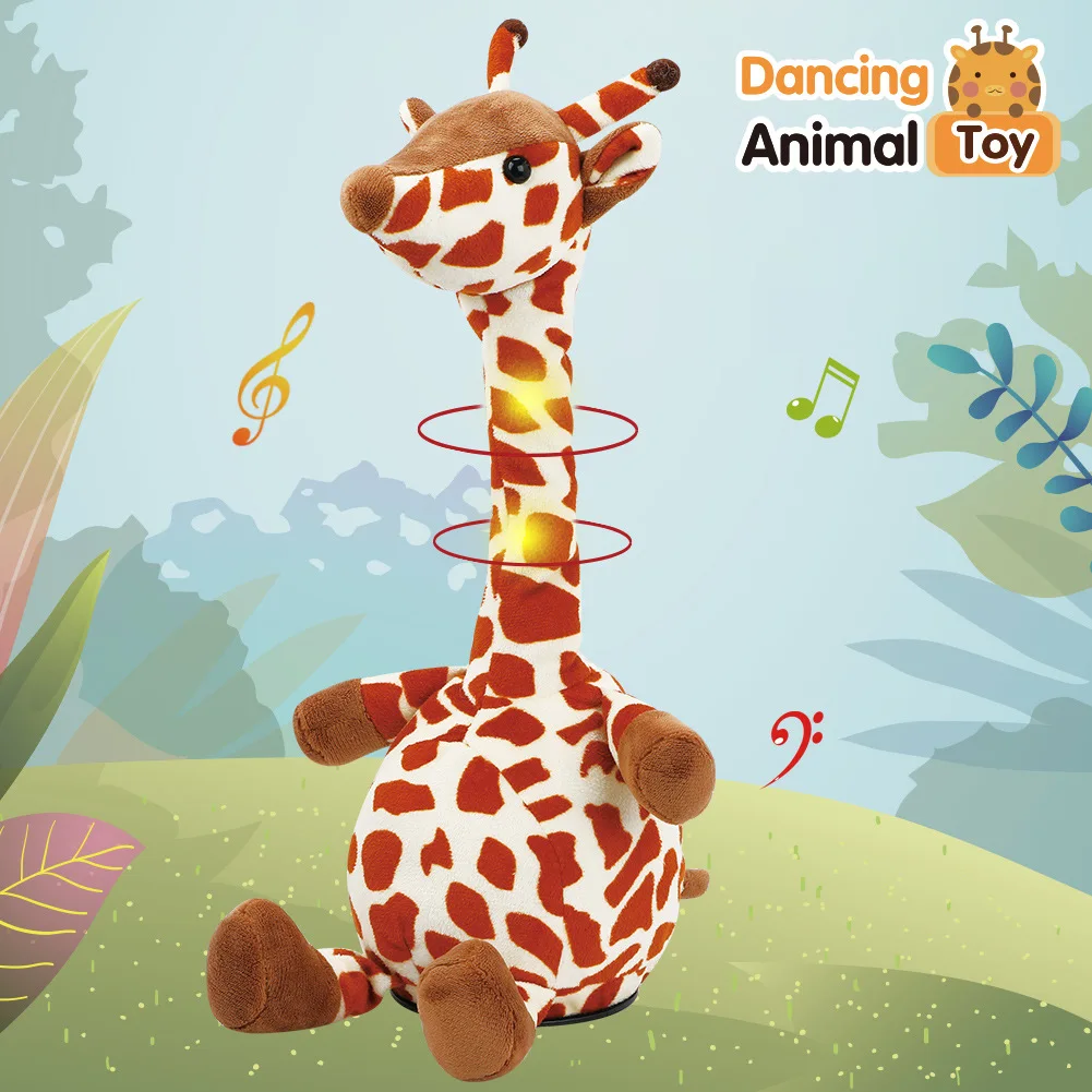 Rainbow Giraffe Stuffed Animal | Twisting Music Light Music Electric Dolls Children's Plush Dolls -6