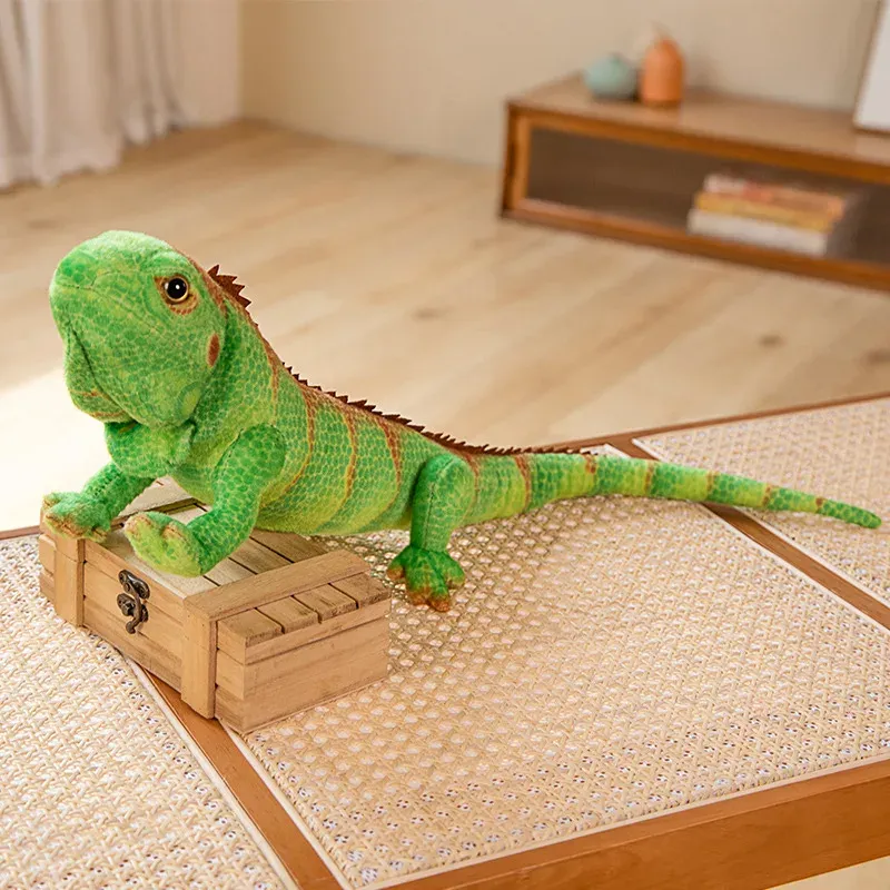 Adorable greenbrown iguana doll