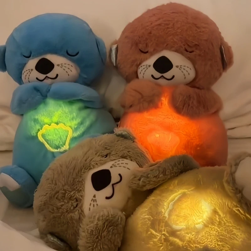 Breathing bear plush toy for soothing sleep