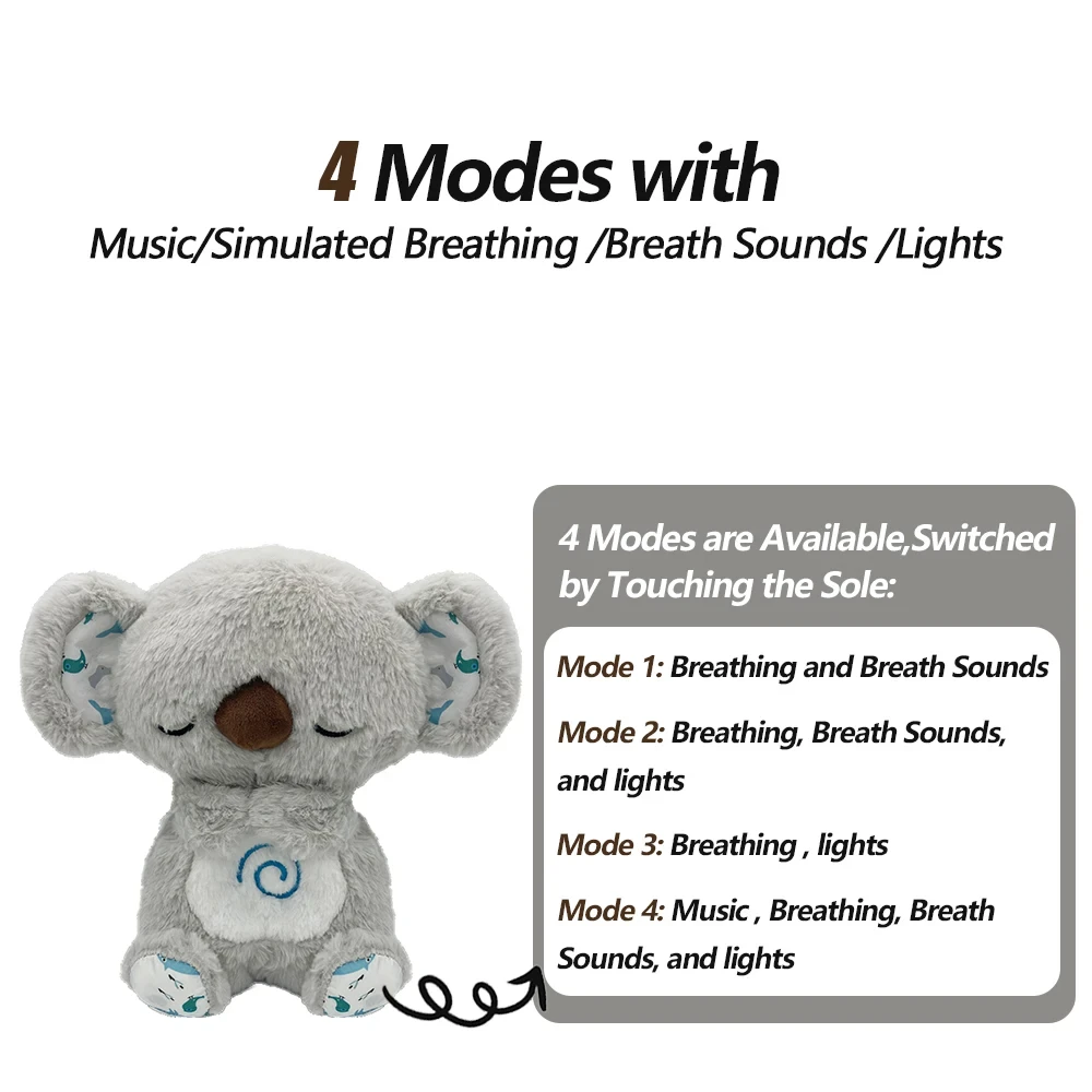 Breathing bunny plush toy for babies