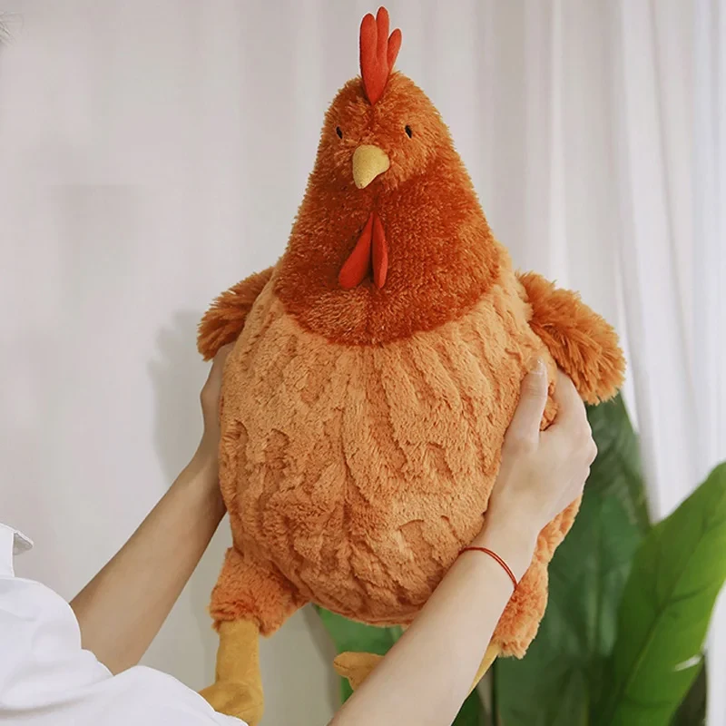 Charming brown red chicken doll