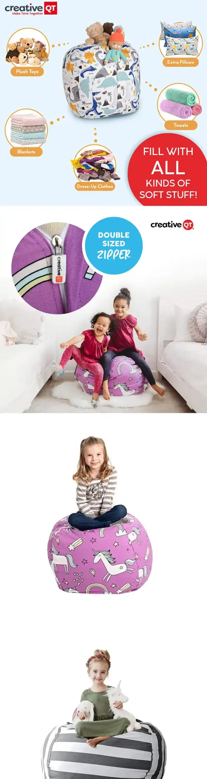 Cozy storage beanbag for stuffed animals scaled