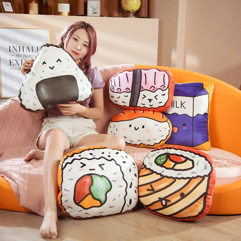 Cute 3D sushi milk pillow