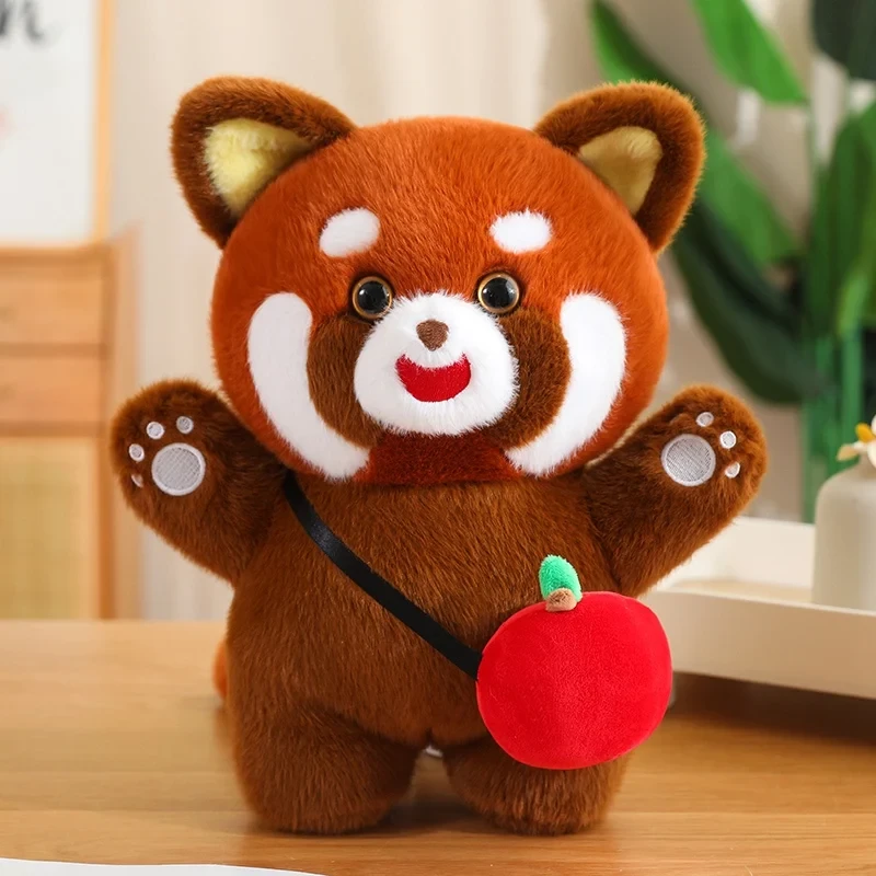 Fluffy red panda plush toy