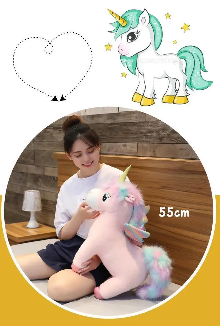 Fluffy unicorn toy for girls