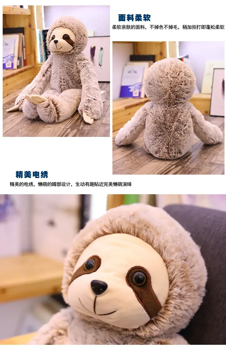 Gentle and cuddly sloth doll