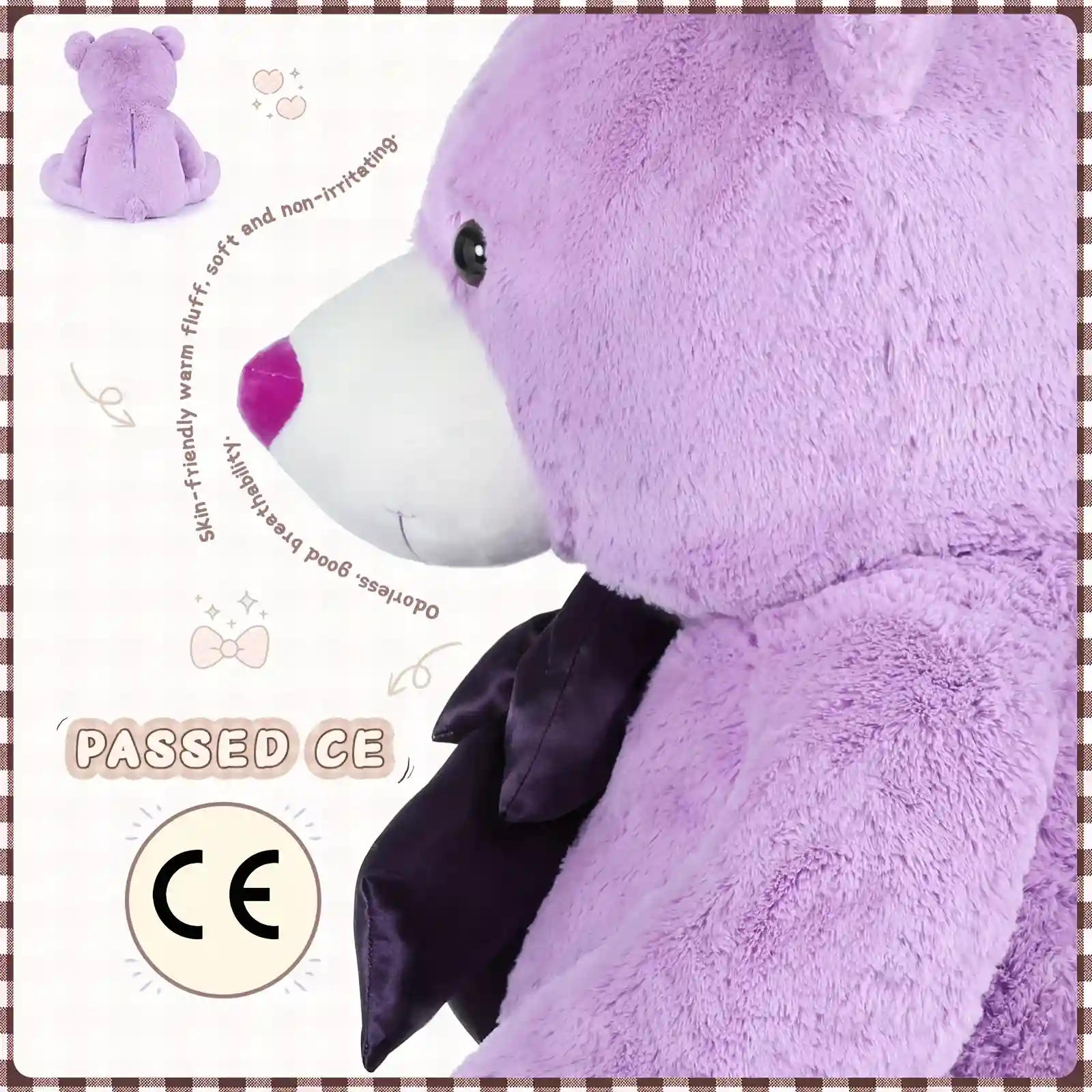 Giant purple teddy bear plush