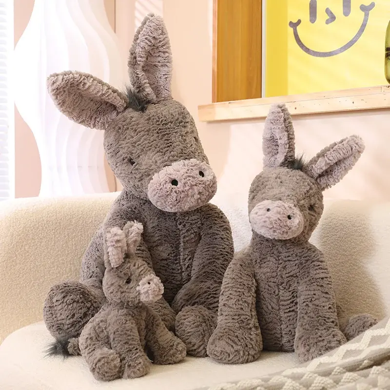 Grey donkey plush toy