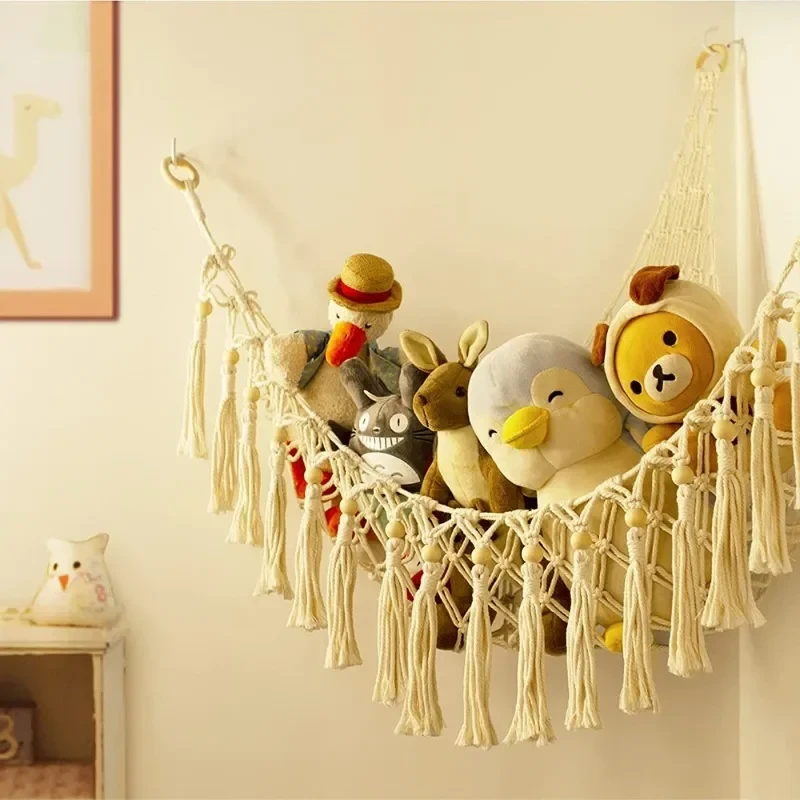 Hand woven toy hammock