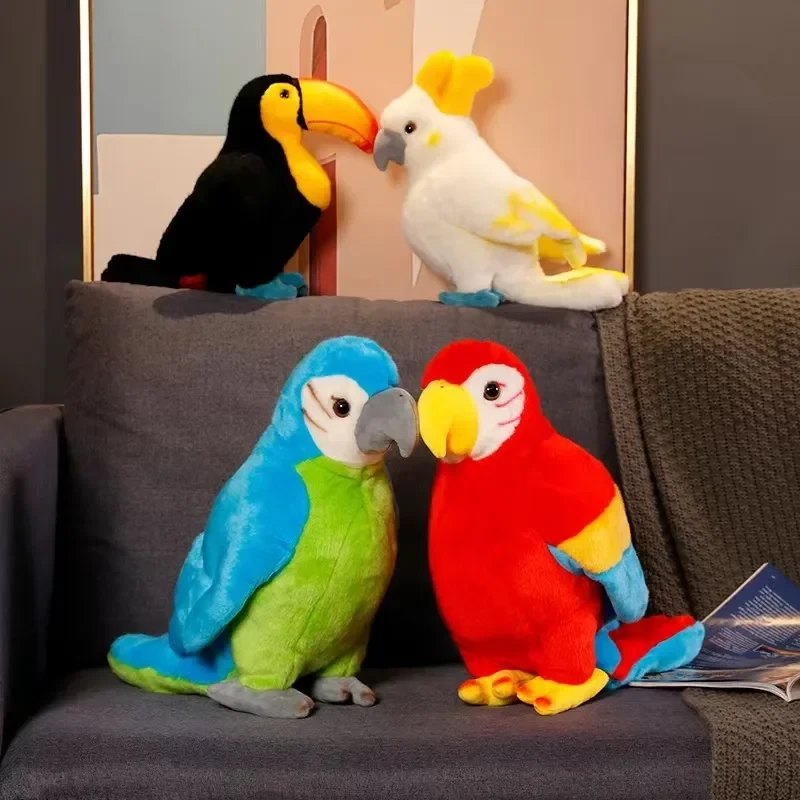 Huggable parrot stuffed toy