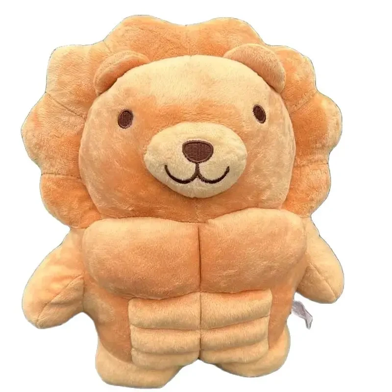 Huggable plush lion pillow