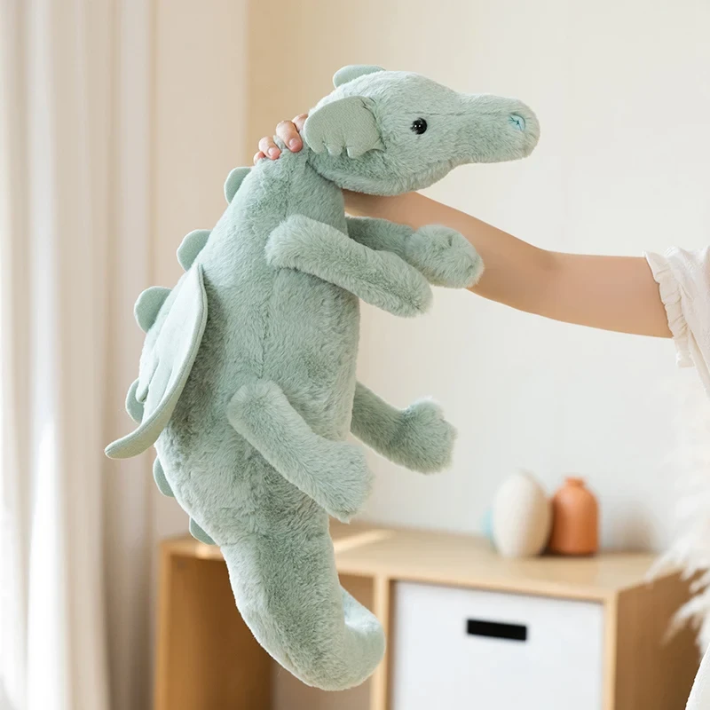 Imaginative play with dragon plush