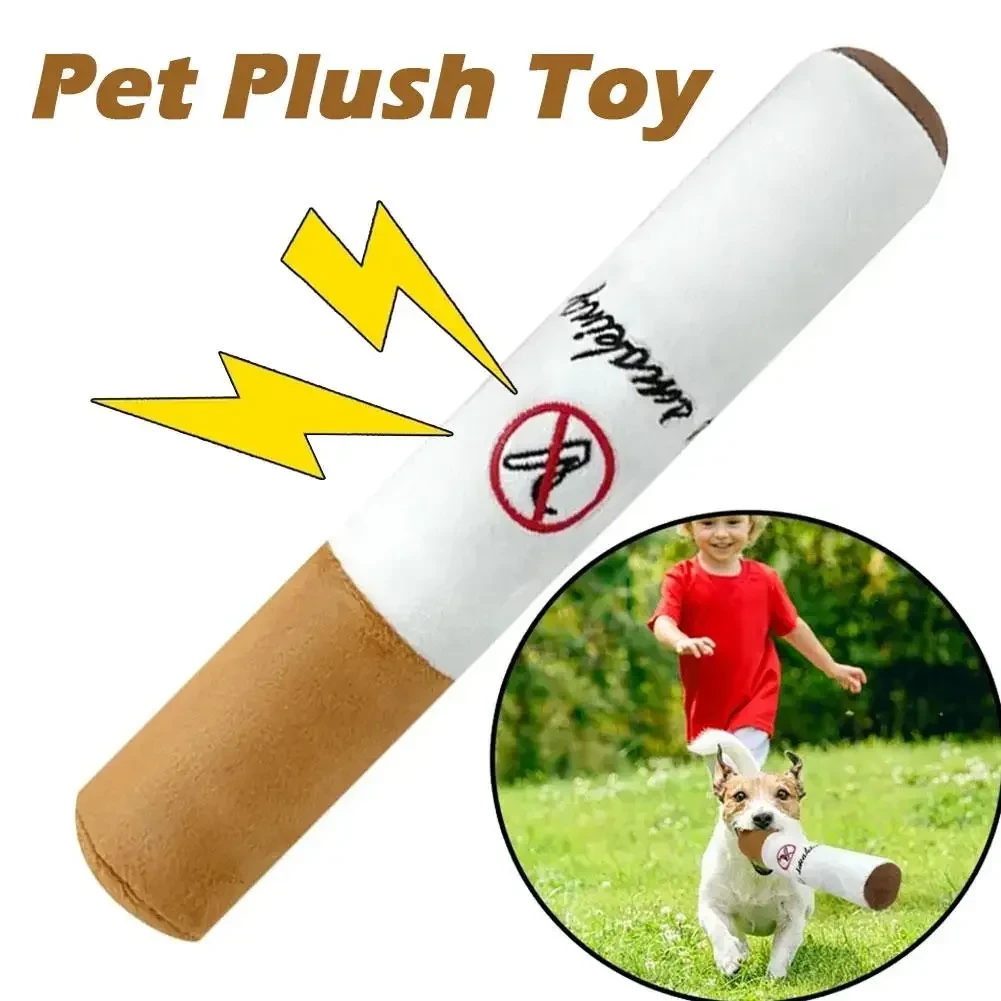 Interactive plush dog toy with squeaker