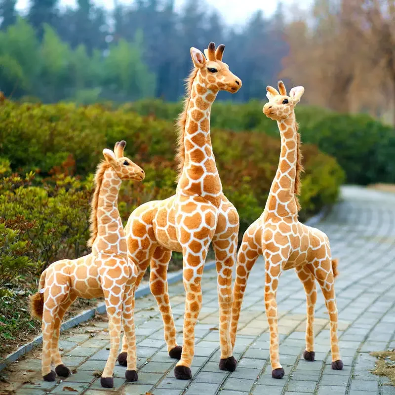 Lifelike plush giraffe toy