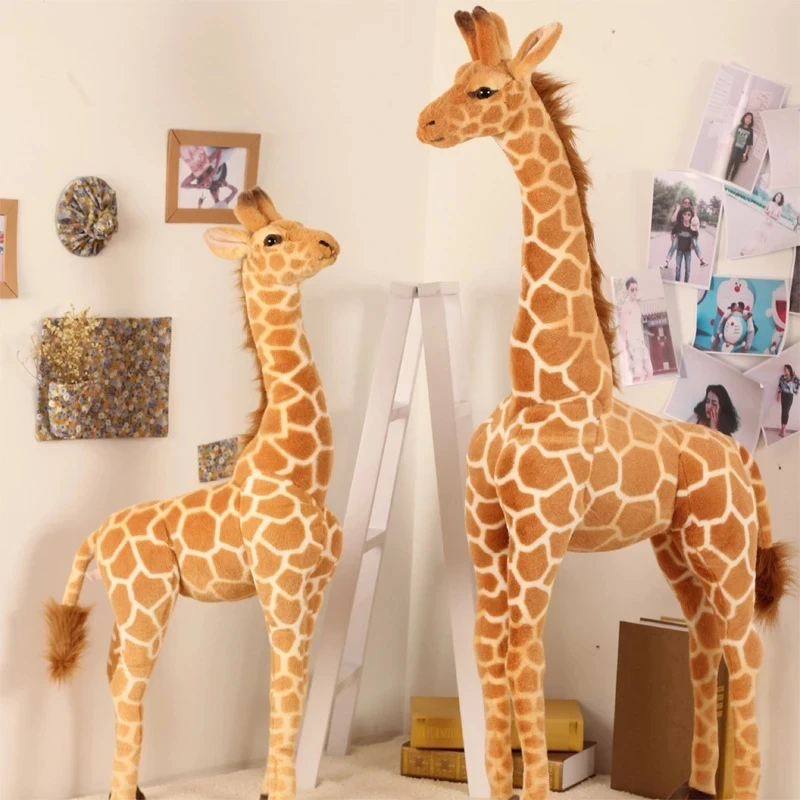 Lifelike plush giraffe toy 1