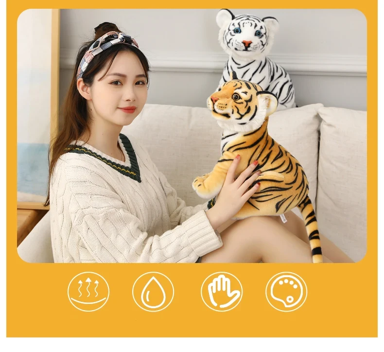 Lifelike plush tiger toy gift idea