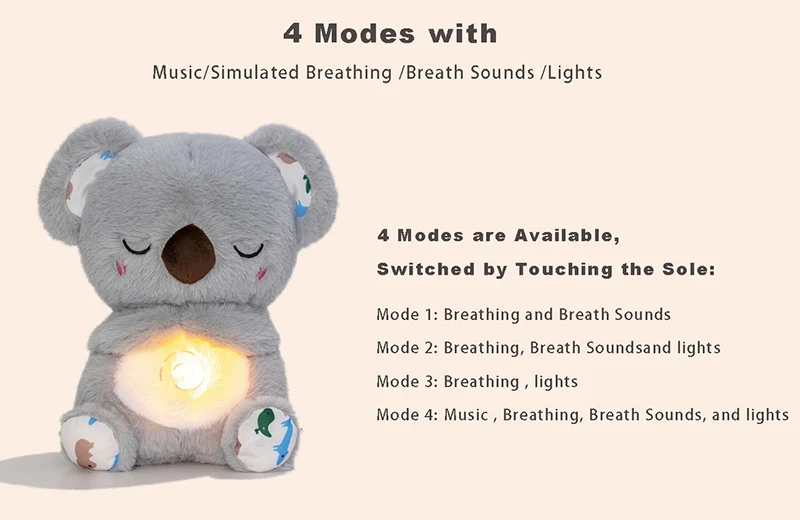 Light up plush koala doll