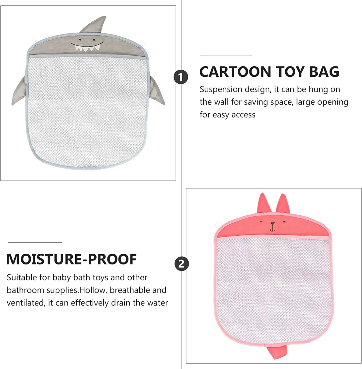 Mesh net bag for bathtub toys