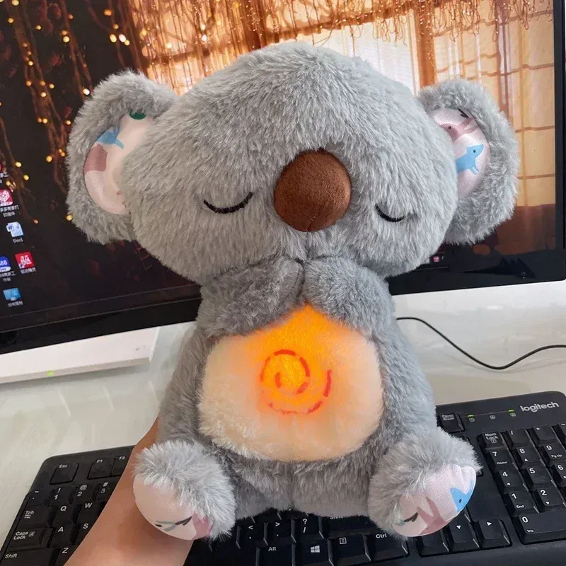 Plush doll emitting calming light and sound