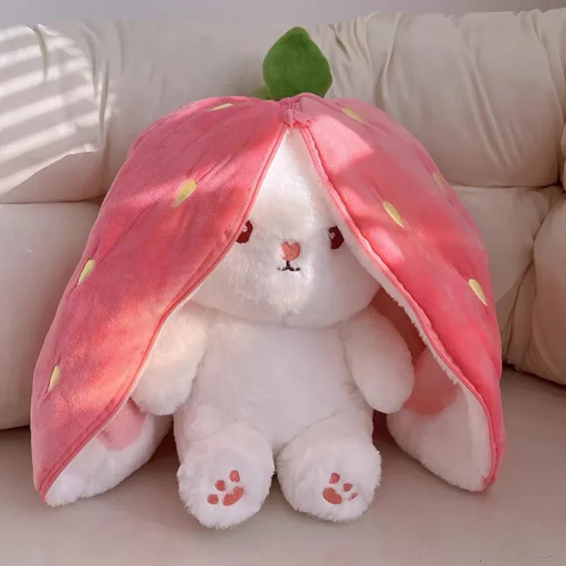 Plush strawberry carrot rabbit toy for kids