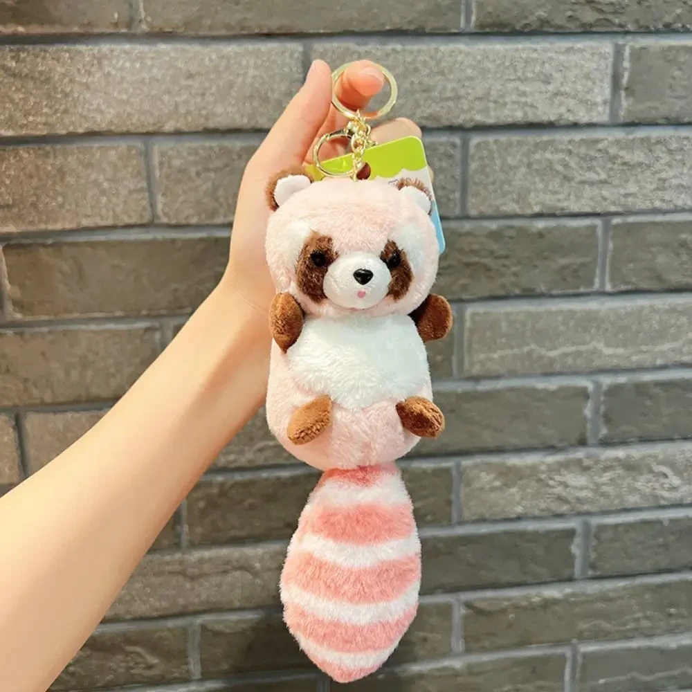 Raccoon plush keychain for kids