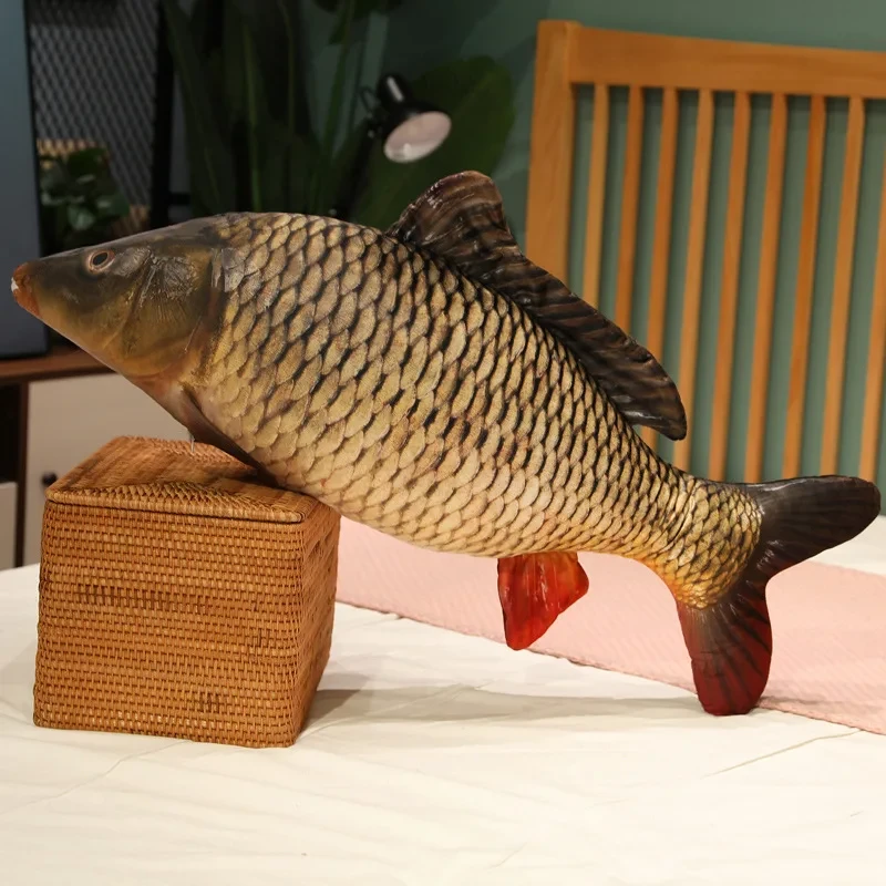 Realistic carp plush toy for pets
