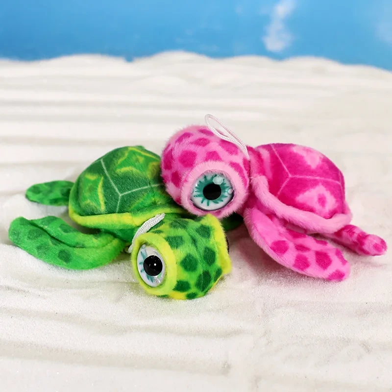 Realistic tortoise plush toy keychain