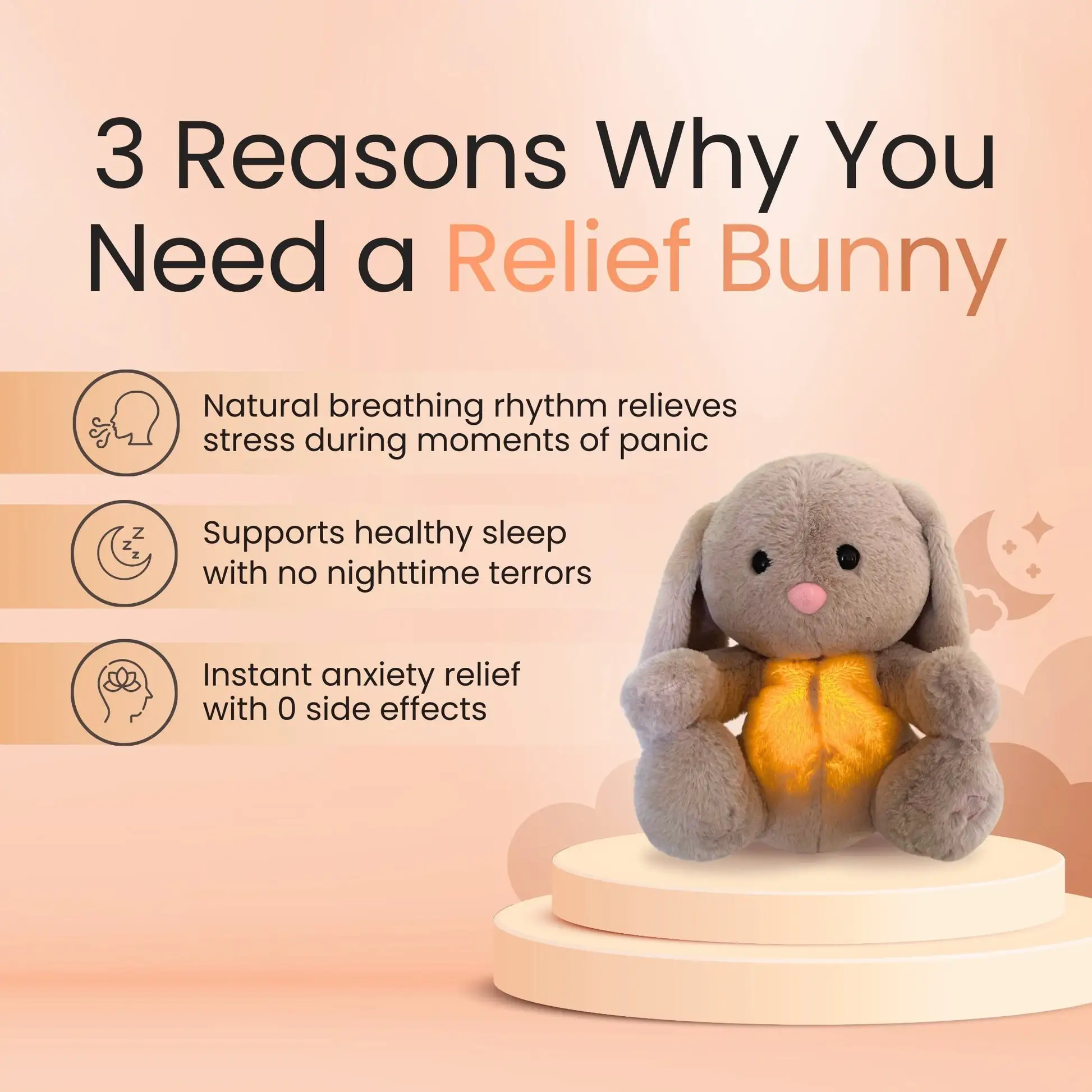 Sensory relief bunny with music and lights