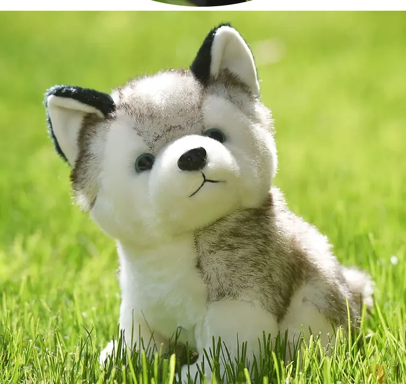 Soft Grey Husky Plush Toy