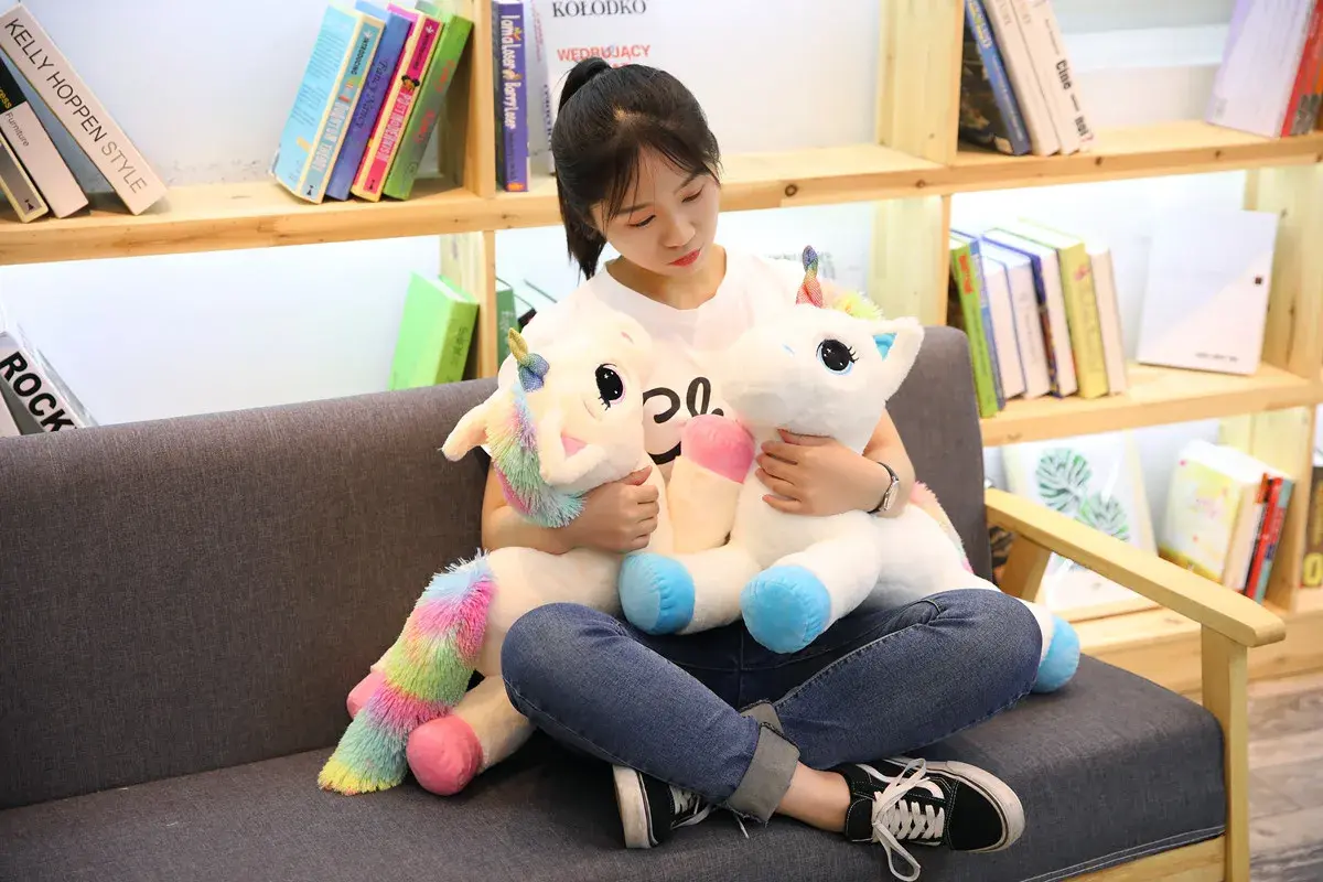 Soft plush unicorn pillow decoration