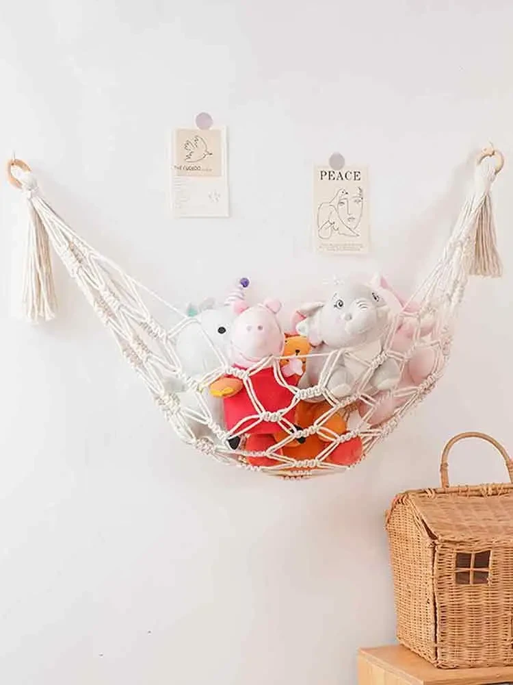 Stuffed animal organizer net bag 1