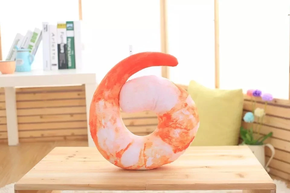 Stuffed shrimp cushion pillow