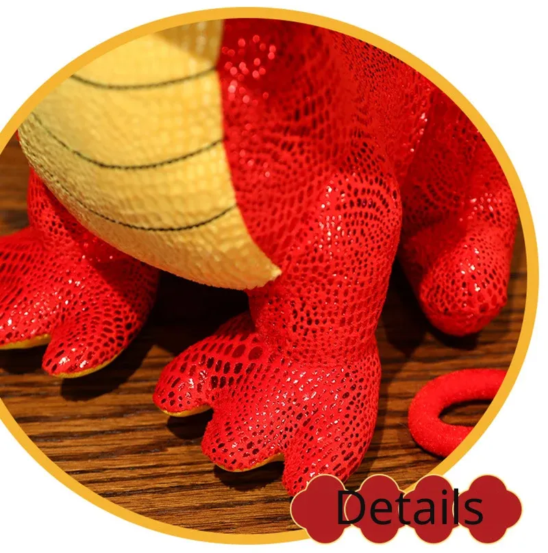 Vibrant dragon plush for festive decor