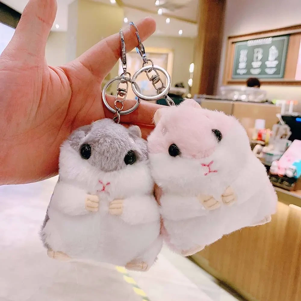 cute plush hamster keychain for kids