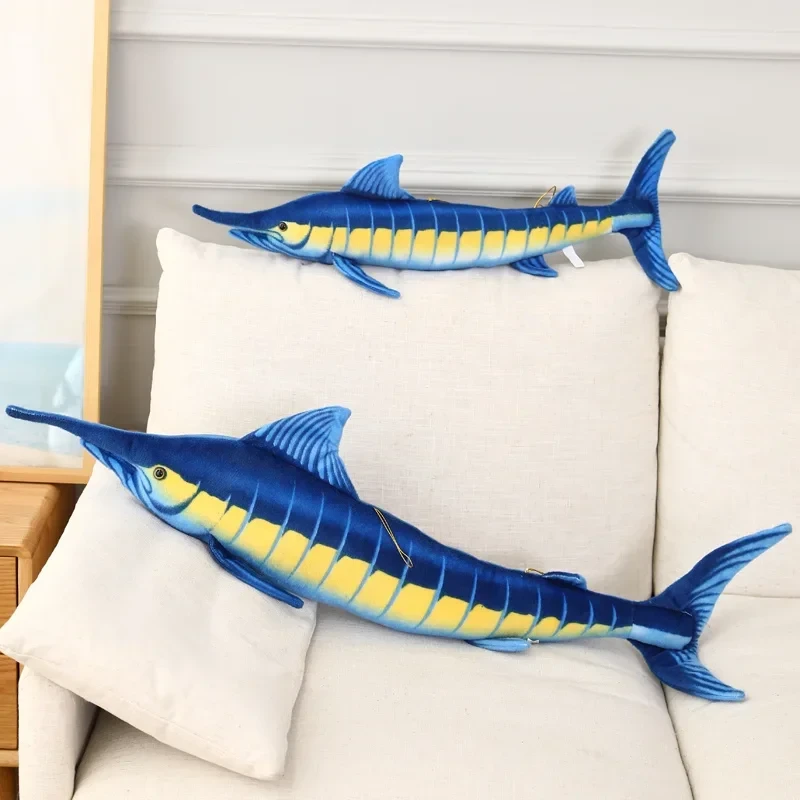 decorative blue marlin cushion