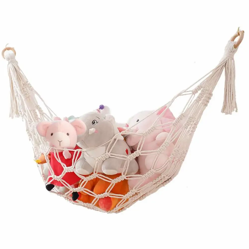 macrame toy storage hammock