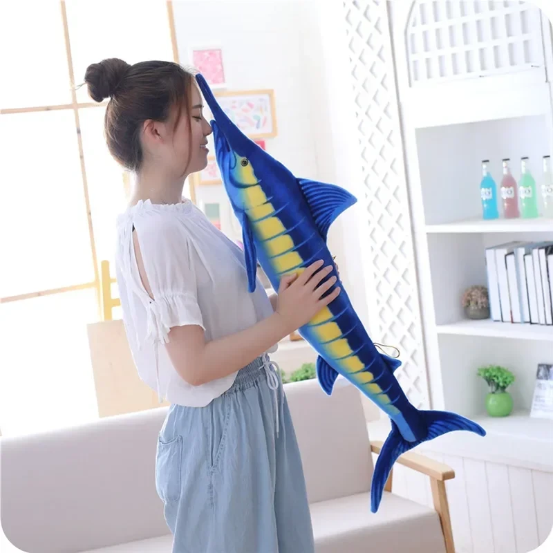 realistic plush marlin pillow