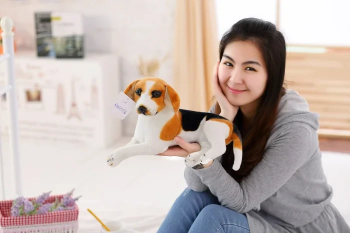 soft lifelike beagle toy for home