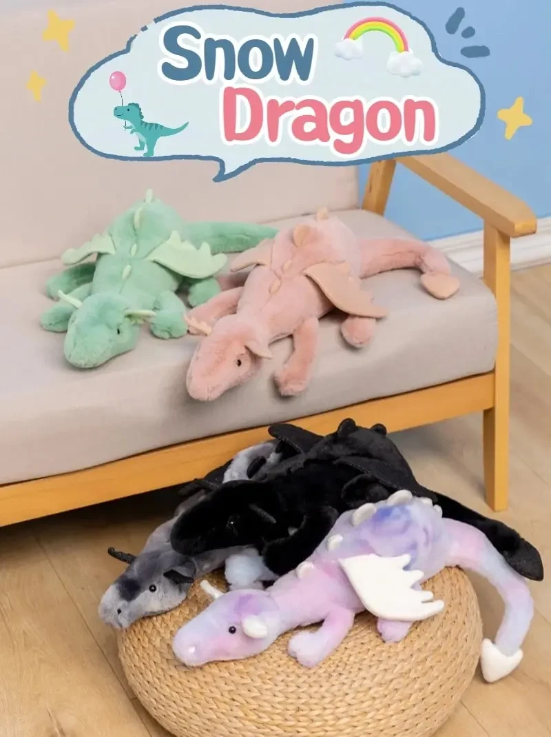 soft plush snow dragon toy for kids