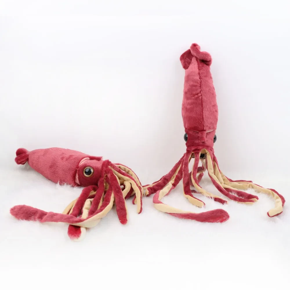 wine red squid plush toy for kids